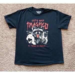 Spencer's Let's Get Trashed T-Shirt Men's XL Graphic Print Black Short Sleeve